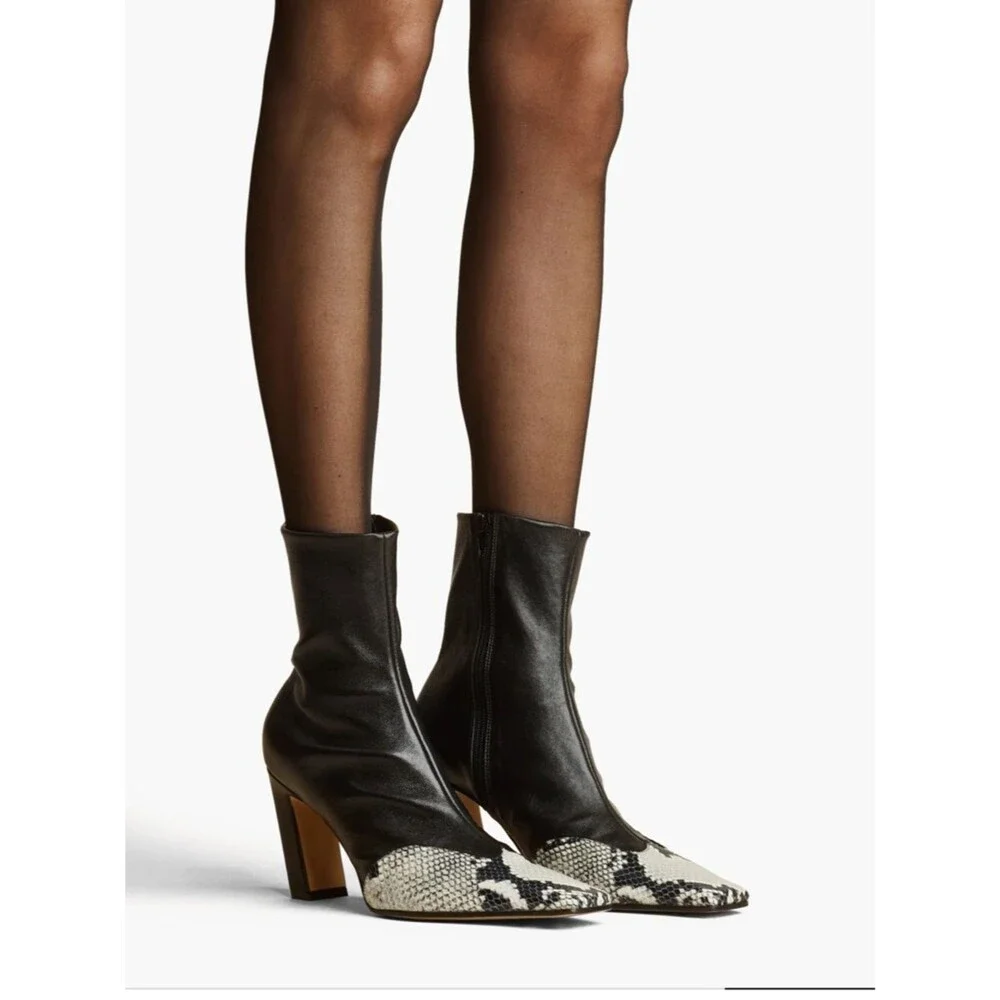 Khaite Nevada Stretch Low Boot Snakeskin NWT 7.5